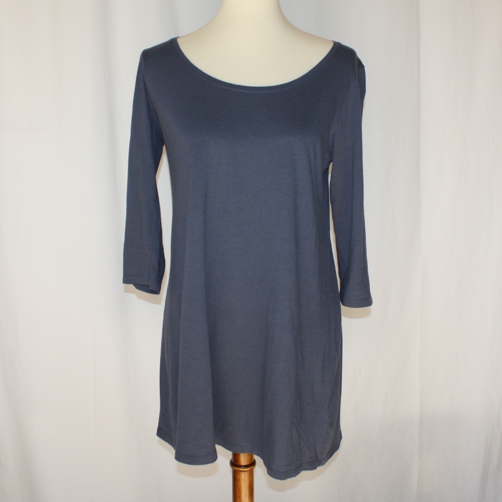 pure jill tunic blouse size small blue top pullove